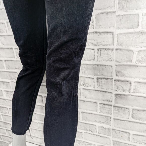 RE/DONE Women's High Rise Raw Ankle crop Denim Jeans washed black sz 27 - Picture 4 of 12